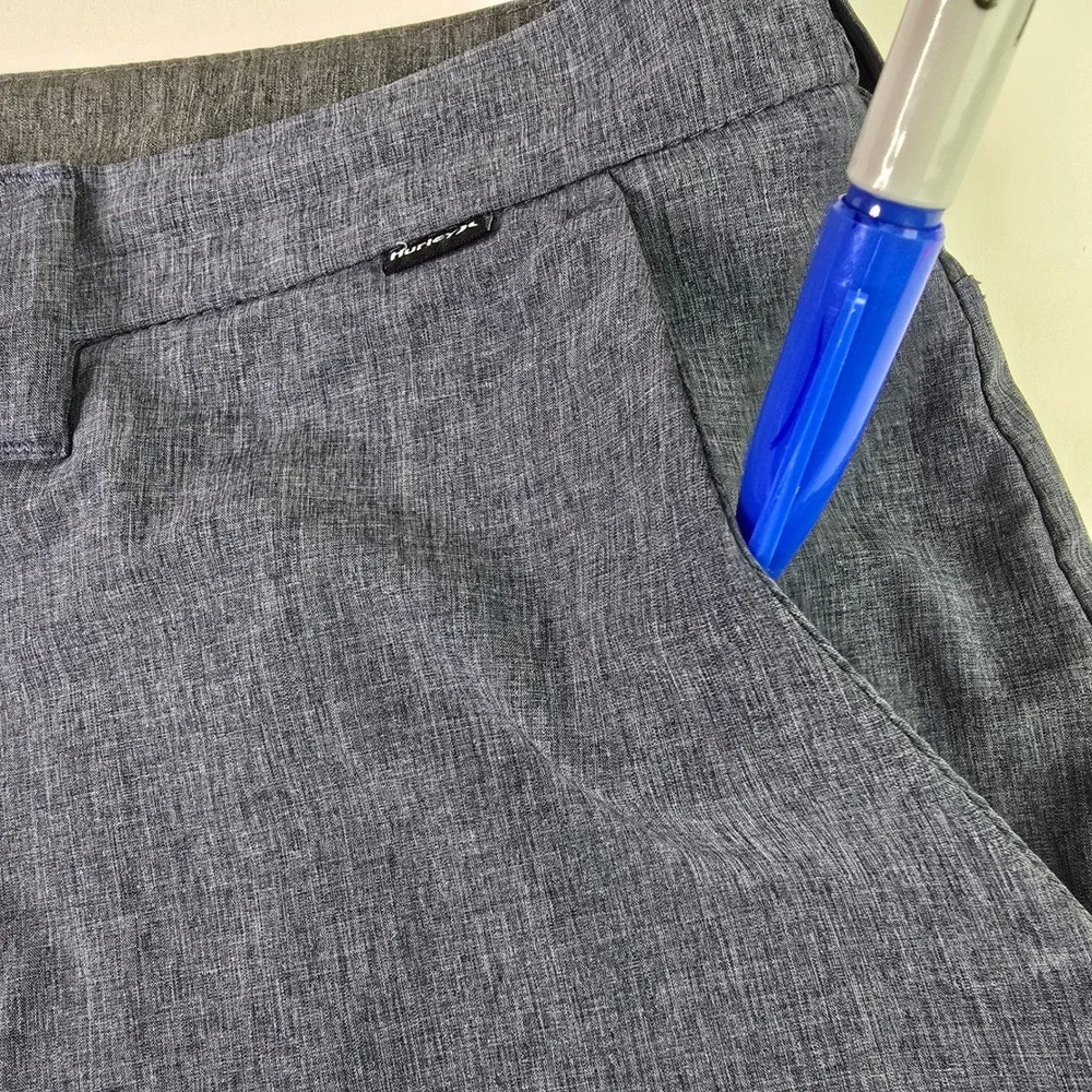 Hurley Phantom Mens Walkshorts Size 36 Blue Grey Heathered Stretch F2341-00